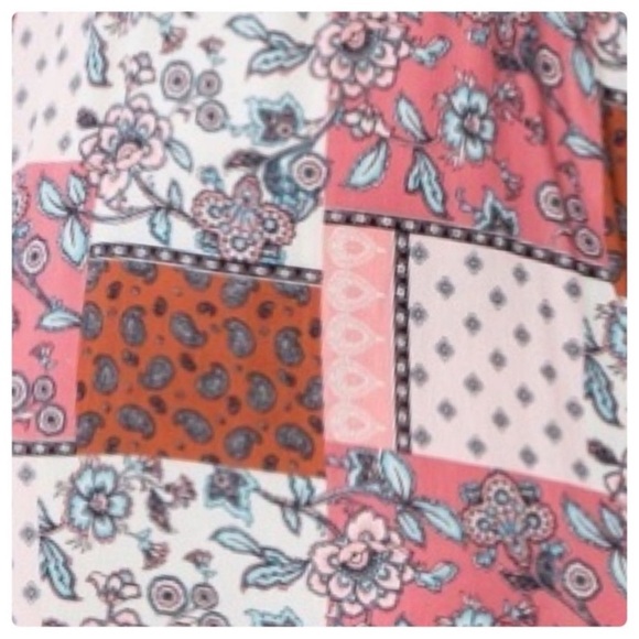 🍁New Fall🍁 Long Sleeve Paisley Floral Patch Relaxed Fit Dress - Picture 3 of 3